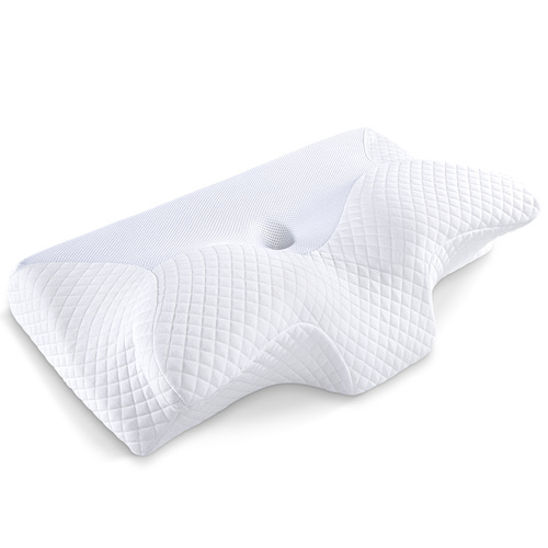 HOMCA Almohada Cervical de Espuma Viscoelastica, Almohada Ortopedica para Soporte de Cuello, Almohadas Ergonómico para Dormir de Lado y Boca Arriba, 70 x 40 x 8.5/14cm
