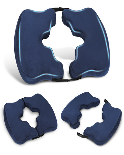 HOMCA Cojín Antiescaras Plegable y Desmontable, Cojín Hemorroides de Espuma Viscoelástica para Reposo en Cama y Sentarse Durante Periodos Prolongados (Negro)