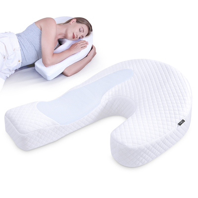 HOMCA Side Sleeping Pillow, Adult Memory Foam Body Pillow for Neck, Back and Shoulder Pain Relief