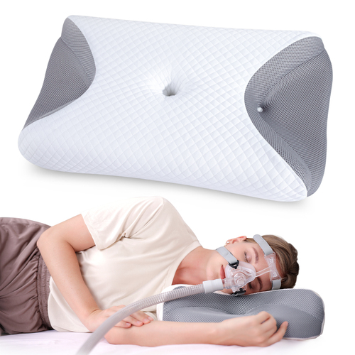HOMCA CPAP Pillow - Memory Foam CPAP Pillow Suit for All CPAP Masks Users to Reduce Air Leaks & Mask