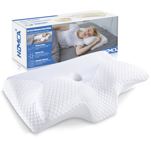 HOMCA Cervical Pillow Memory Foam Pillow - Orthopedic Pillow for Back and Stomach for Side Sleepers