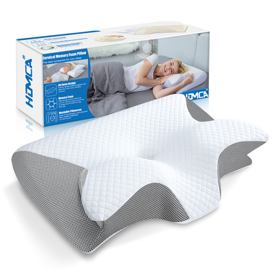 HOMCA Memory Foam Neck Pillow, 2 in 1 Contour Pillow for Neck Pain, Contour Support Pillow