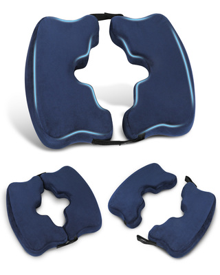 HOMCA Cojín Antiescaras Plegable y Desmontable, Cojín Hemorroides de Espuma Viscoelástica para Reposo en Cama y Sentarse Durante Periodos Prolongados (Negro)