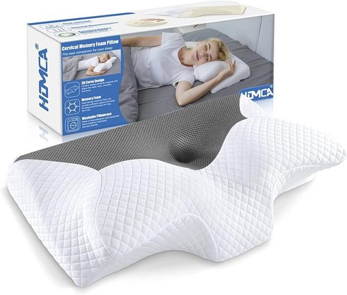 HOMCA Cervical Pillow Memory Foam Pillows - Contour Memory Foam Pillow for Neck Pain Relief, Orthope
