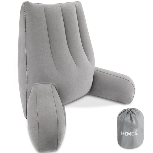 HOMCA Reading Pillow, Inflatable Backrest Pillow with Arms Great for Travel Camping Pillow