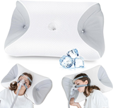 HOMCA CPAP Pillow for Side Sleeping, Cervical Neck Pillow for All CPAP Masks Users to Reduce Air Lea